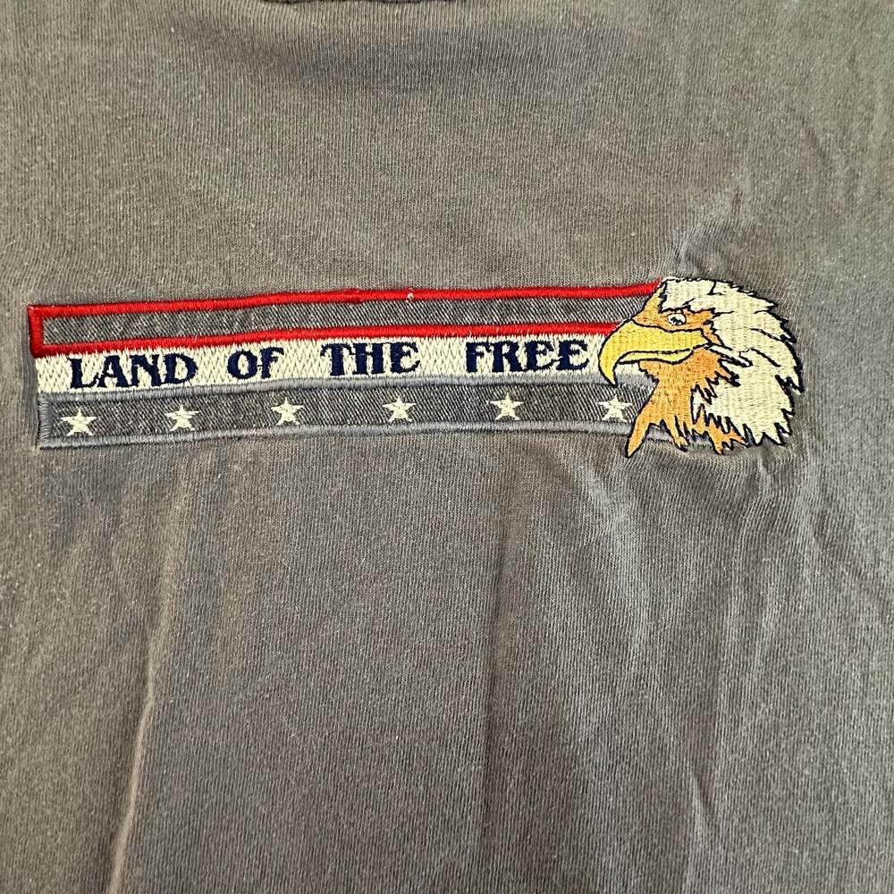 Vintage McSport Land of the Free Eagle Embroidered Americana T-Shirt